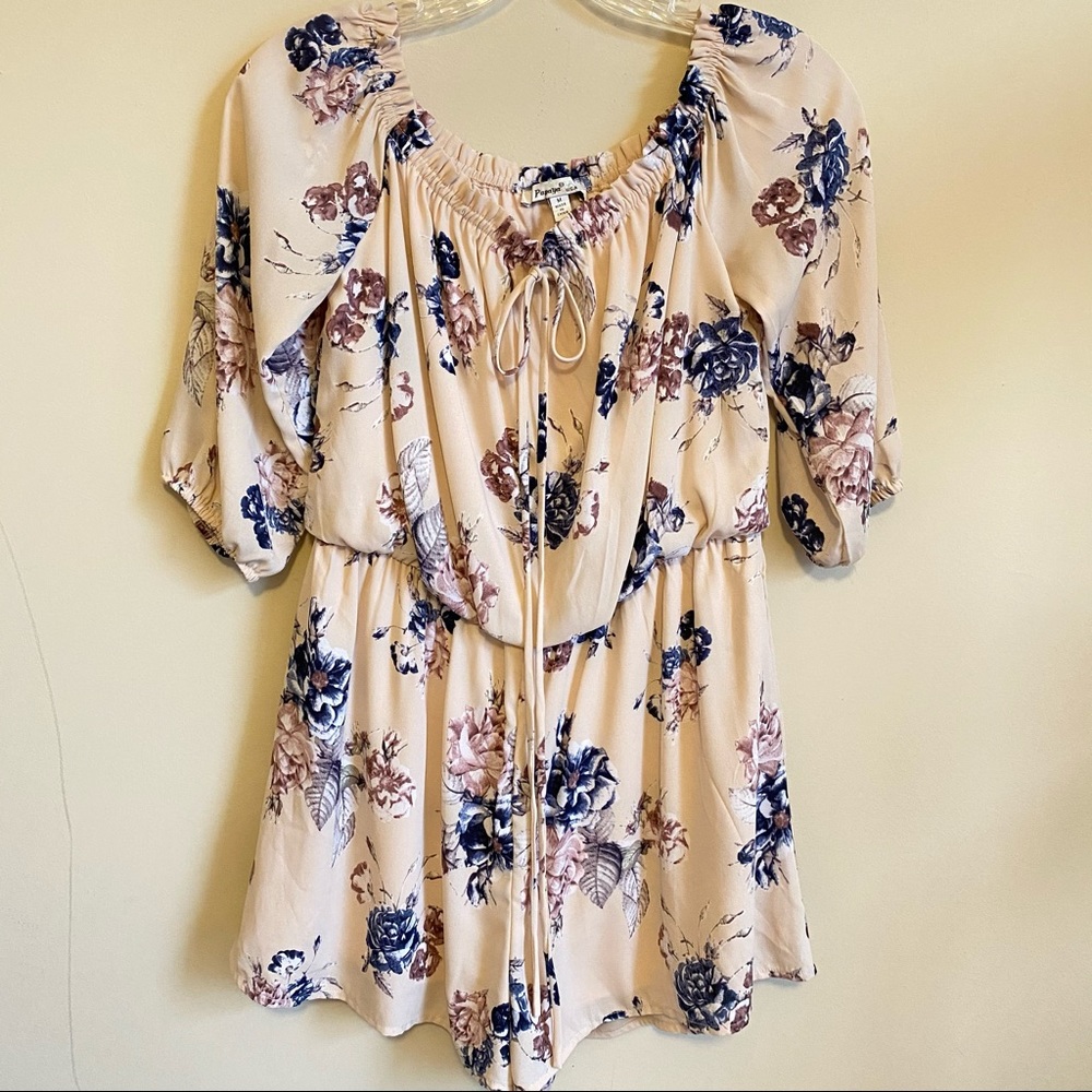 Papaya Floral Off the Shoulder Romper M - Picture 1 of 6